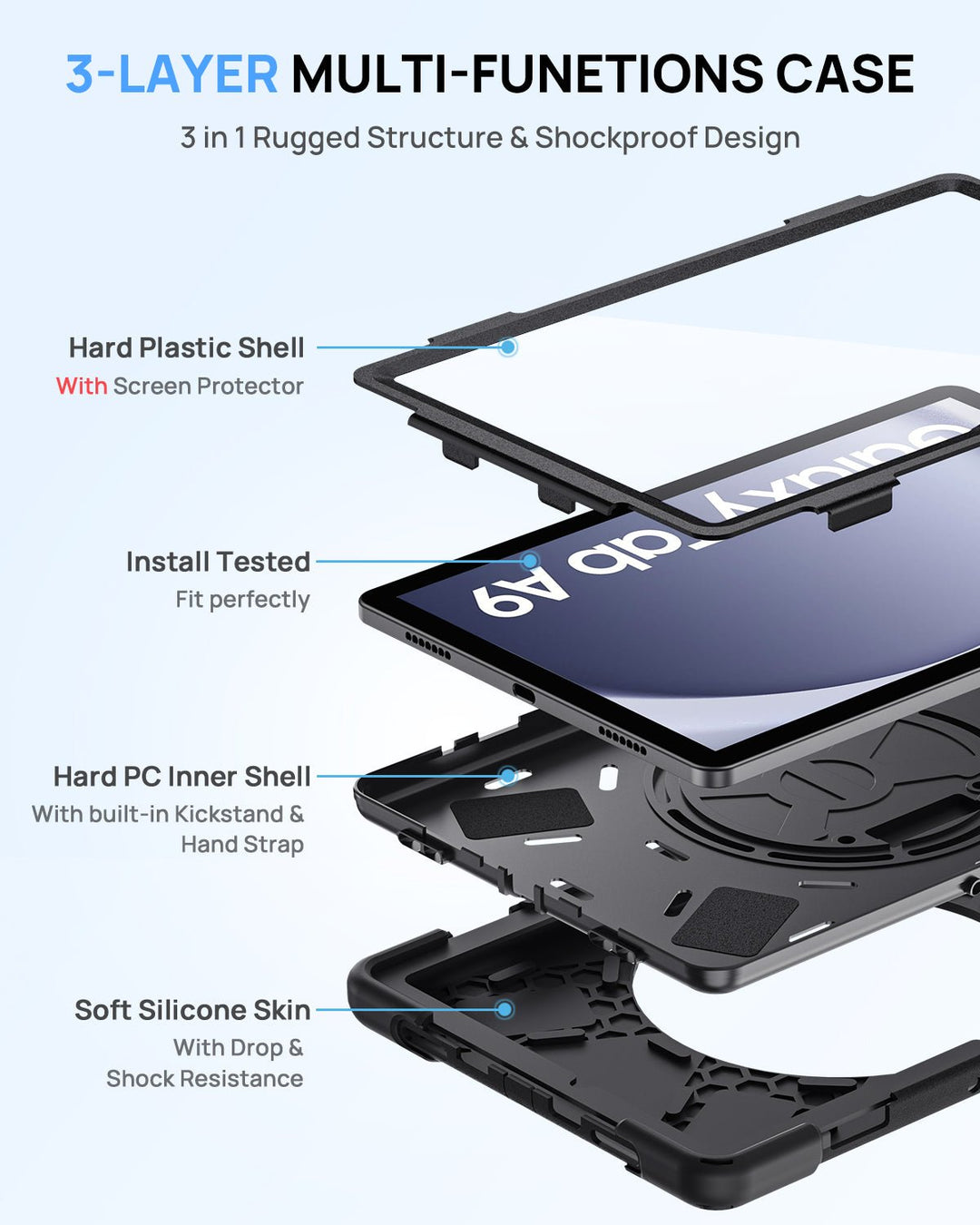 Galaxy Tab A9 Plus 11 inch Rugged Case - Gerutek